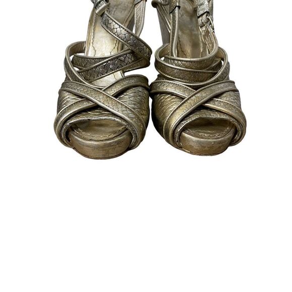 Givenchy Gold Strappy Sandal Heels - Picture 14 of 16